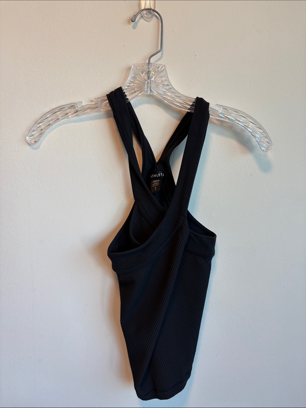Athleta Horizon Ribbed Crop Cross Back Tank -size S